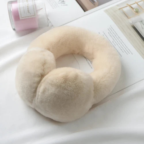 Natural 100% Rex Rabbit Fur Earmuffs Women Fashion Men Warm Russia Winter Real Fur Earmuffs Children Ear Cover fur Earlap Girl