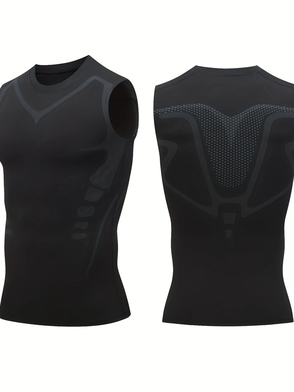 USA Warehouse 3 Pack Sleeveless Shirt Gynecomastia Compression Shirts Slimming Body Shaper Vest Shapewear Tank Top for Men