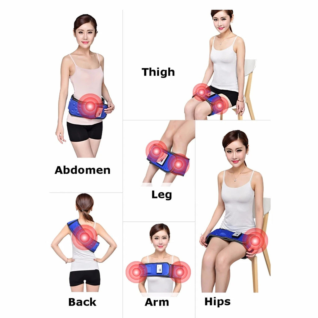 Rechargeable Powerful 7 Motors Heating Belly Fat Slimming Massage Belt Waist Lumbar Spine Support Abdominal Muscle Training Band