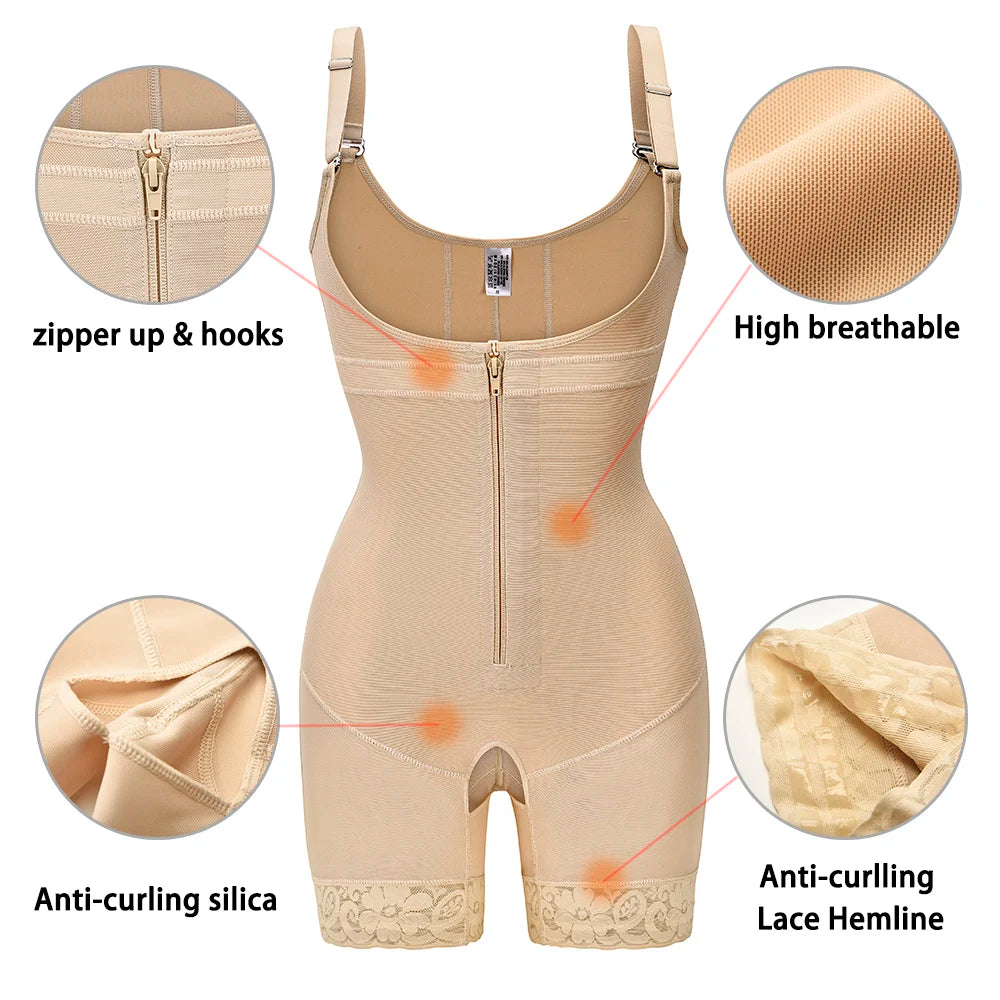 Private Label Stage 2 Post Op BBL Body Shaper Tummy Control Slimming Bodysuit Butt Lifter Breathable Colombian s 2 Pieces
