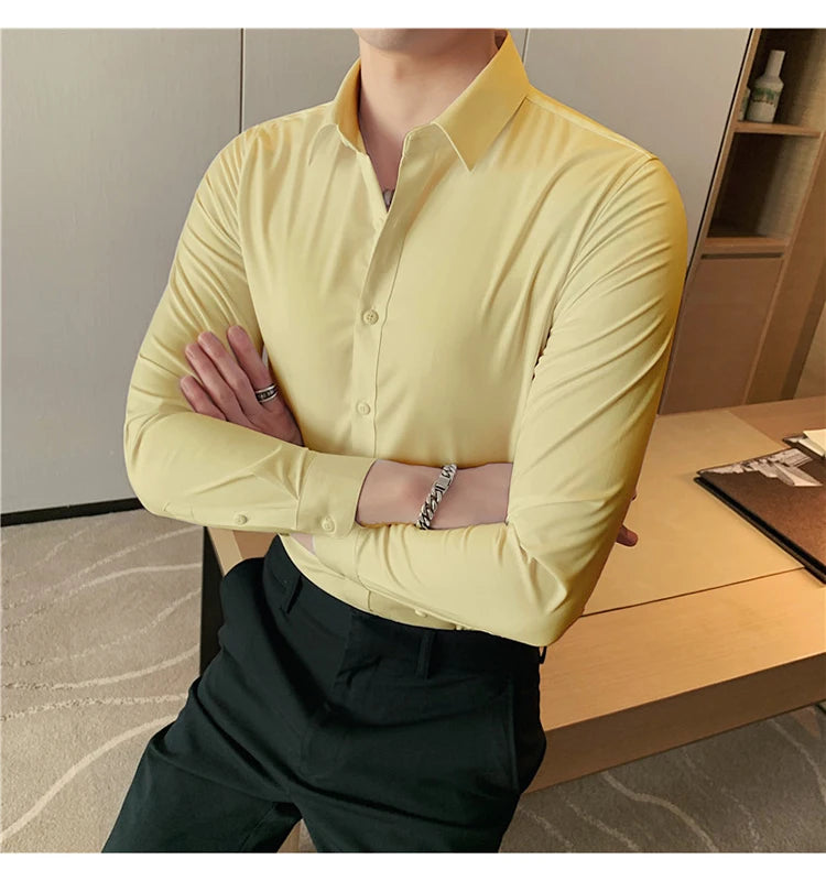 Camisas De Hombre Long Sleeve Shirts For Men Clothing 2026 Business Formal Wear Camisa Social Masculina Slim Fit Chemise Homme