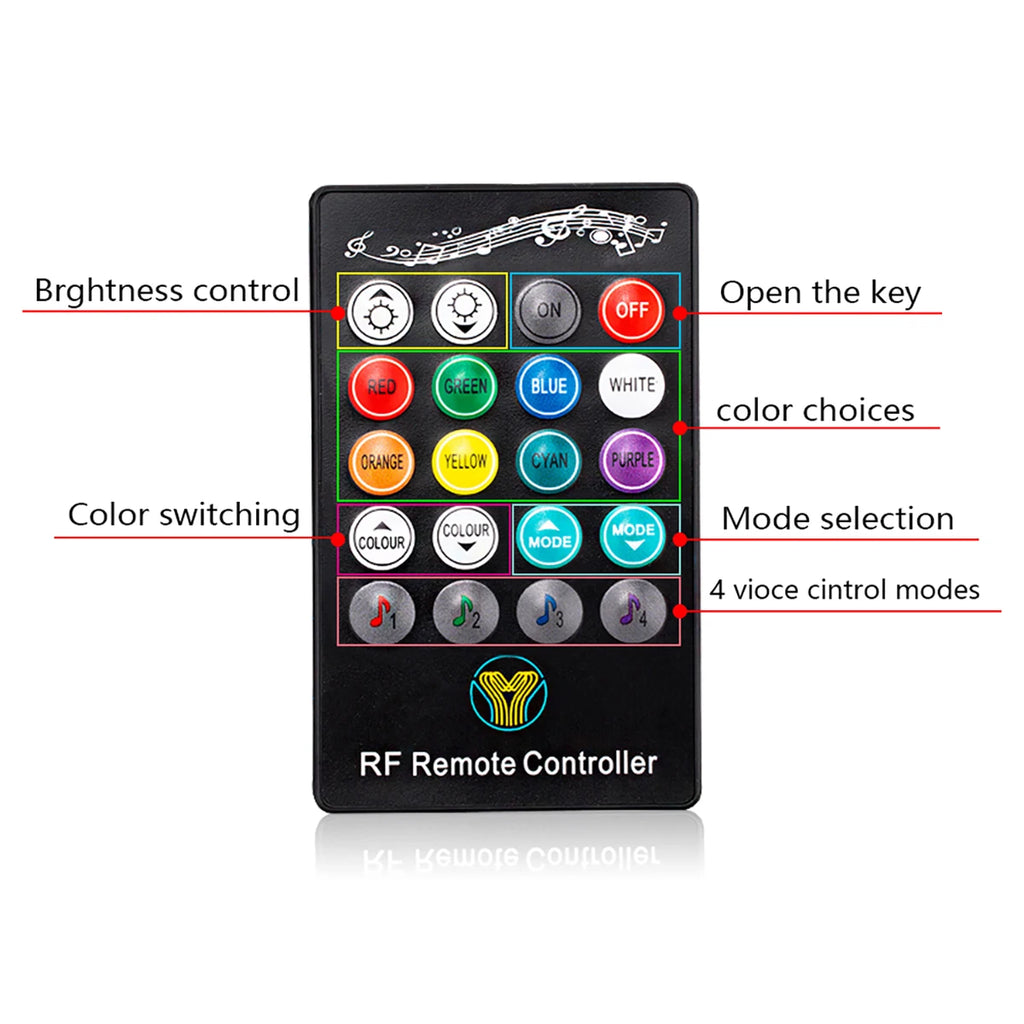 12V Mini Rock Light Colorful LED Ambient Music Lamp for Car UTV Wireless App Remote Control New Underglow Light for Car Chassis