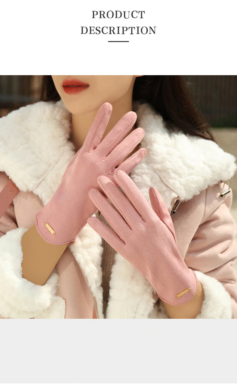 New Grace Fashion Lady Gloves Women Winter Vintage Touch Screen Driving Keep Warm Windproof Glove Mittens Dropshiping G072