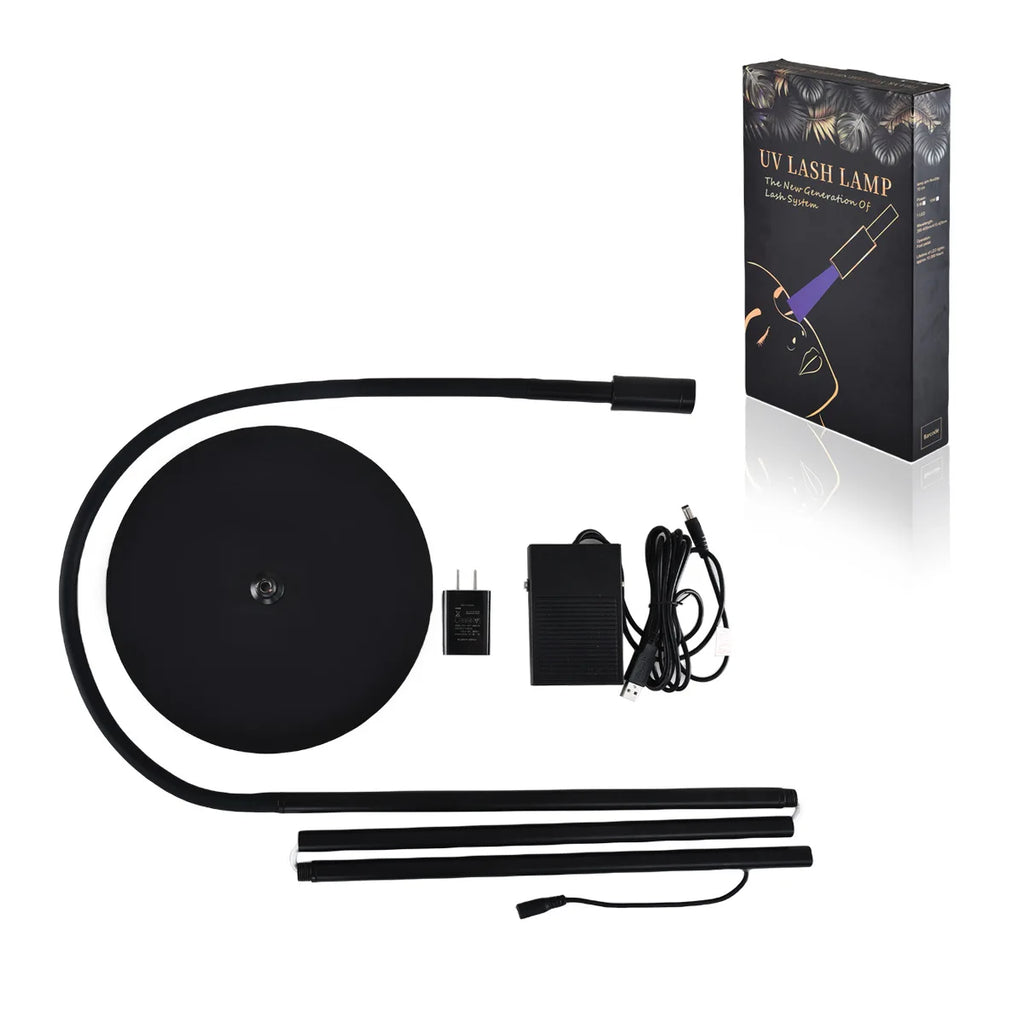 Professional 5W UV LED Lamp for Nail Grafting Lashes White Black Eyelash Lamp with Electric Power Supply Fast Curing Uv Lamp