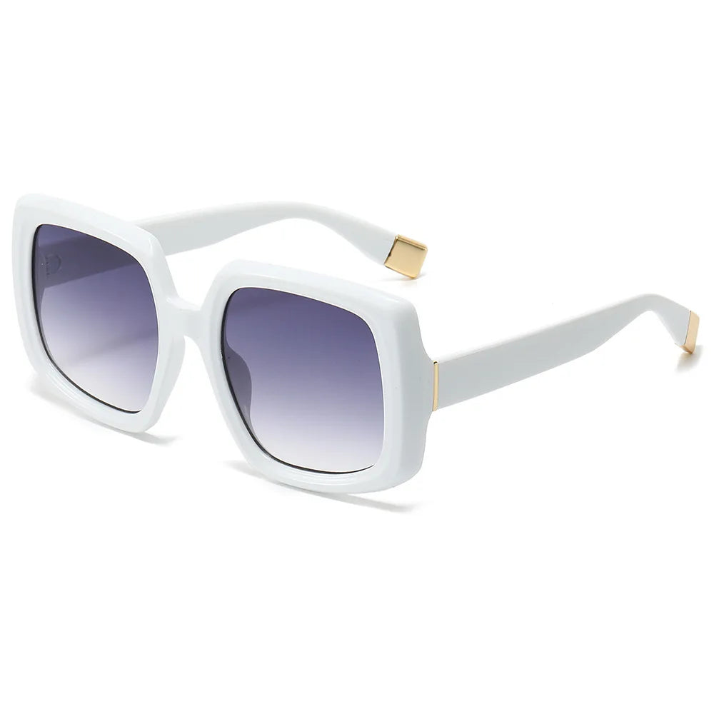 2024 New Multi-color Fashion Square Large Frame Pc Sunscreen Uv400 Sunglasses Women Luxury