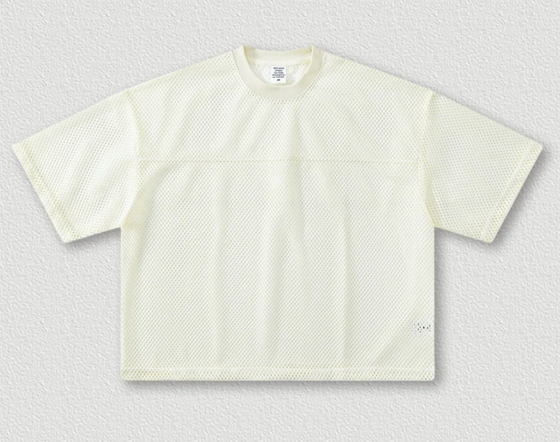 Crew Neck Mesh Jersey T-shirt Outdoor Oversize 240gsm T-Shirts Street Style Soccer Mesh Blank Printing Customized