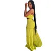 New Arrival Women Set Sexy Bubble Crepe Fabric With Wooden Ear Edge Patchwork Strapless Pants Two-piece Set
