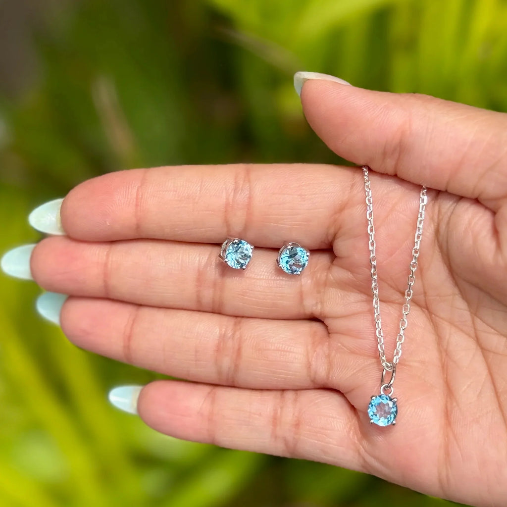 Latest Sunlit Spark Sterling Silver Citrine Round-Cut Necklace Earrings Set Gold/Silver Plating-Trendy Wedding Party Engagement