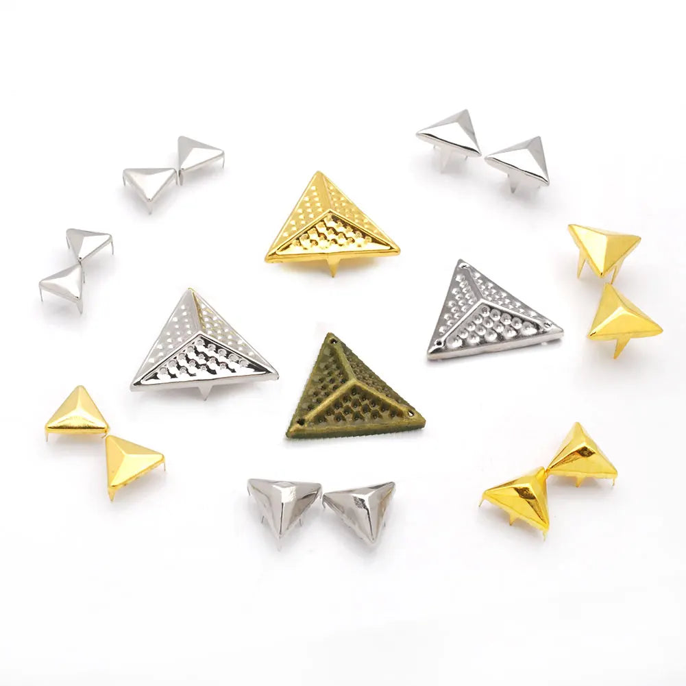100pcs Metal Claw Rivets Studs Punk Rock Spike Nails Leathercraft DIY Shoes Garment Bag Apparel Bracelet Sewing Accessories