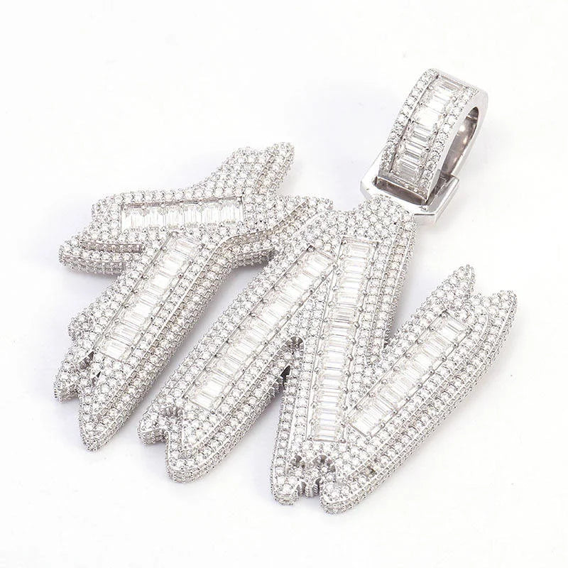 Starspire Jewels Fine Bespoke 925 Sterling Silver Emerald Cut Hip Hop Pendant Luxury Moissanite Stone Charm Rose Gold Plated