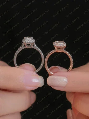 Certified IGI 14Kt Rhodium-Plated Platinum Lab Grown Diamond Halo Engagement Ring 2.81ct Romantic Ethnic Wedding Anniversary
