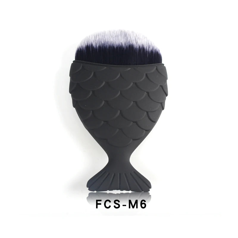 7 Types Fishtail Cosmetic Brush Soft Not Easy Fall Off Fishtail Shape Nail Brush Professional Cleaning Dust Powder For Nail Care