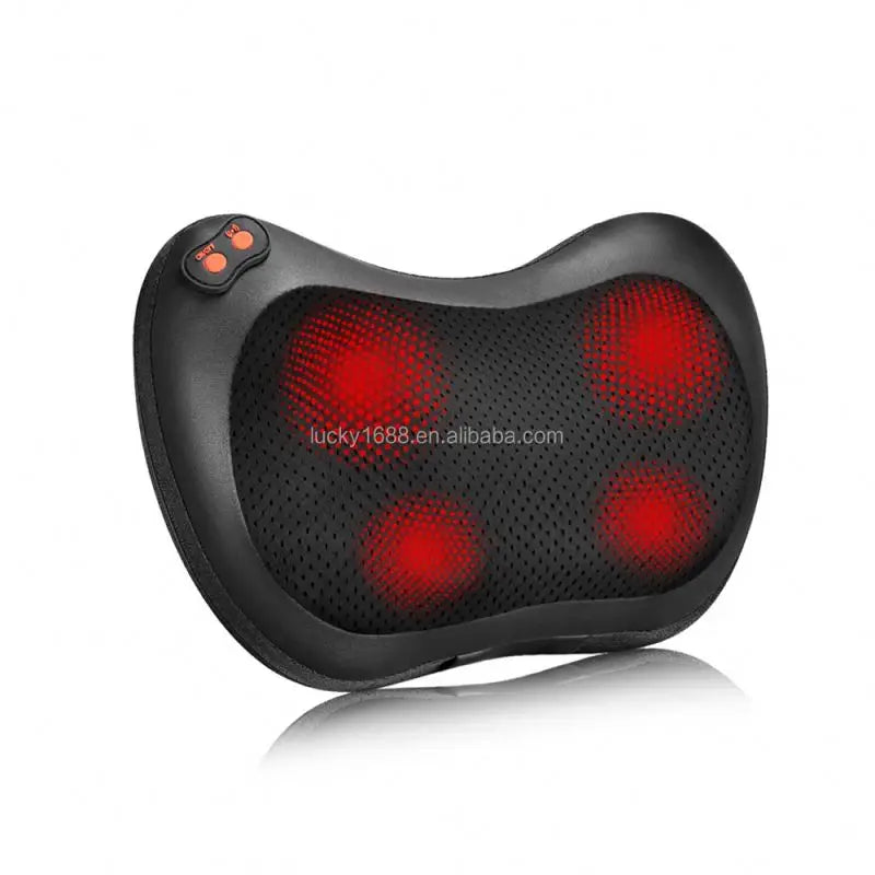 Hot Sell Head Shoulder Back Neck Deep Tissue Kneading Electric Rolling Massage Pillow with Heat
