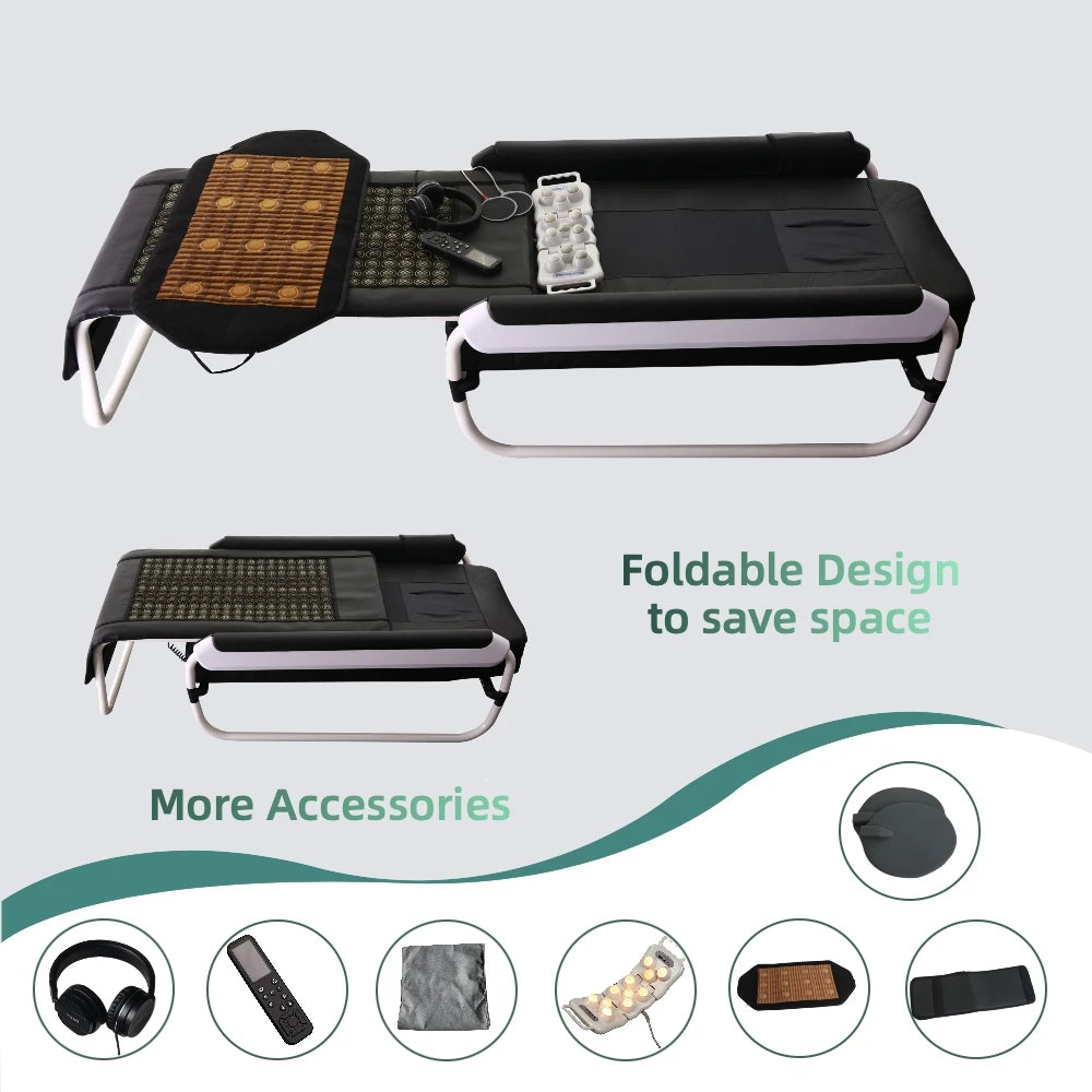 USA Portable Jade Massage Bed with Folding Design and Infrared Heating System for Wellness and Spa Centers