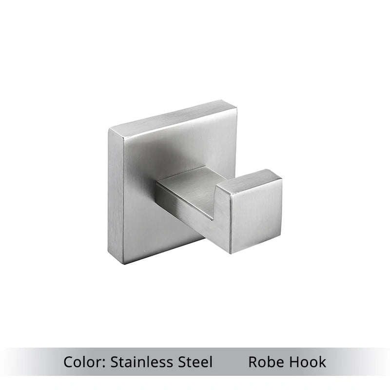Bathroom Accessories Set Hardware Decor Toilet Roll Paper Holder Hanger Hook Towel Bar Brushed Gold Wall Stainless Steel Shelf