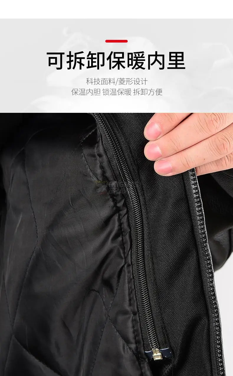 GHOST RACING Winter Motorcycle Jacket Leather Chaqueta Moto Men Waterproof Moto Suit Motorbike Riding Jacket Motocross Jacket
