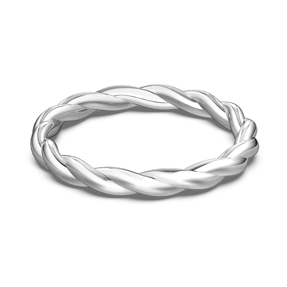 Dylam Minimalist Fade Free 18K Gold Plated Twisted Rope Ring Exquisite Stacked S925 Sterling Silver Rings for Women Jewelry
