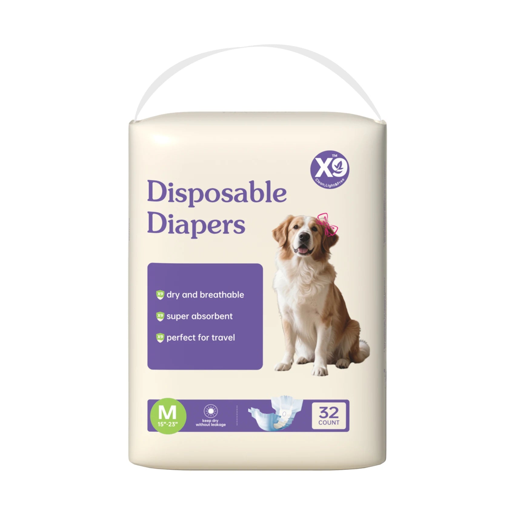 Disposable Female Dog Diapers Super Absorbent Leak-Proof for Heat Incontinence Travel