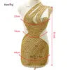Custom Gold Crystal Rhinestone Applique Tailor Handmade Sewing Accessories for Wedding Gown WDP-516