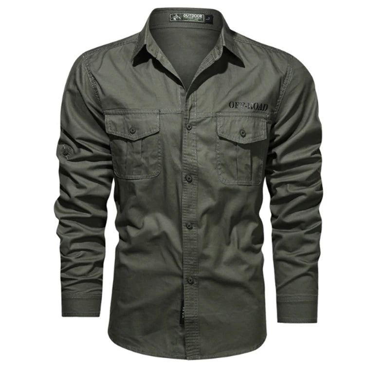 High Quality Men's 100% Cotton Cargo Shirts Customizable Breathable Anti-Wrinkle Eco-Friendly Korean Edition for Work Leisure