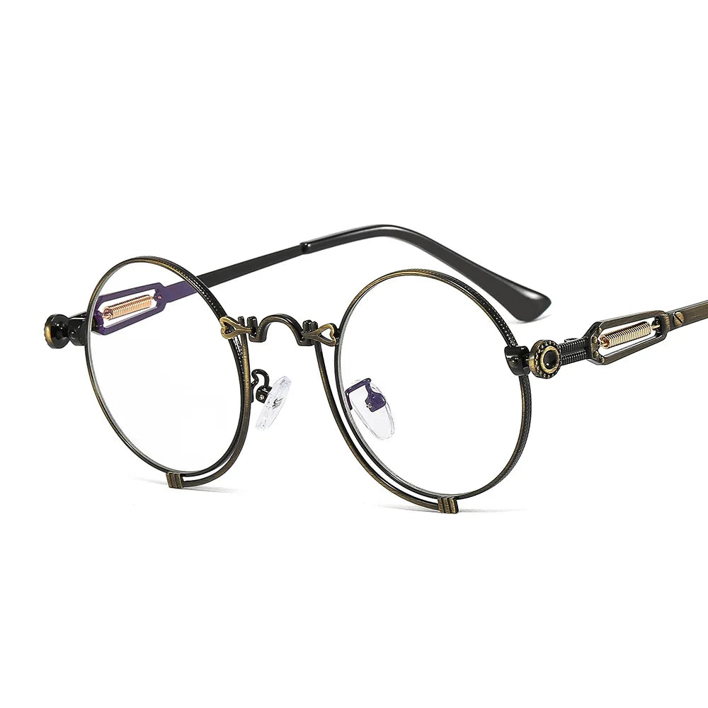 1846 Steampunk Sun Glasses Men Gold Frame Metal Yellow Red Black Oval Sunglasses New Polarized Metal-punk Fashion Sunglasses