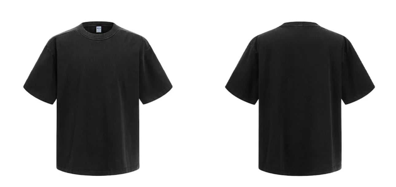 Hot Summer Round Neck Loose Style T-shirt Causal Men's T Shirt 100%  Cotton 273gsm Washed Design Printed Oversized