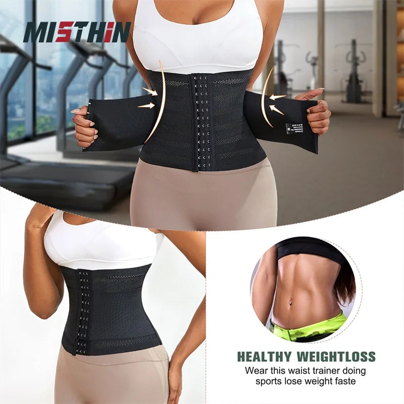Plus Size Full Body Women Mesh Ventilate Double Belt Trimmer Wrap Corset Waist Trainer Shaperwear Tummy Control Shaper
