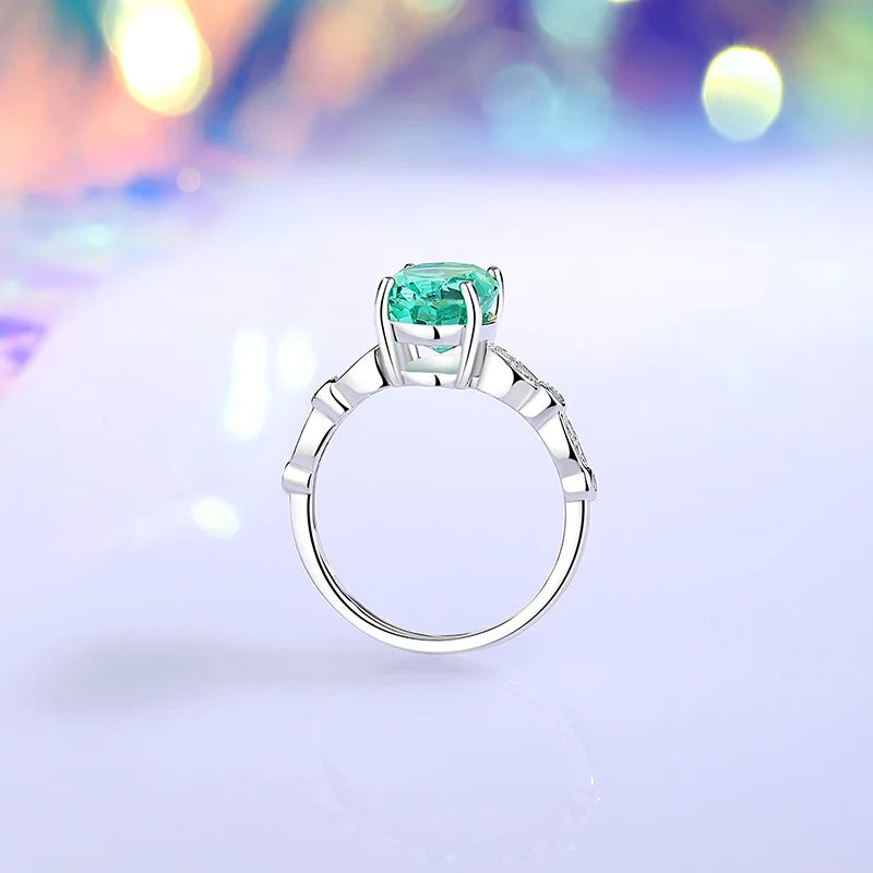 Factory Delivery Original Oval Shape 8a Zircon Rings 925 Sterling Silver Colorful Engagement Wedding Ring