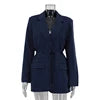 Clothing Manufacturer Dark Blue Casual Office Belted Wrap Long Blazer Woman Dress Blazers Pour Femmes