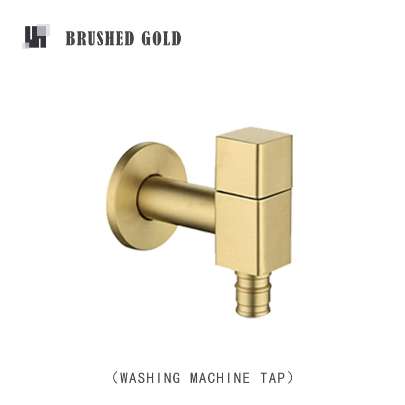 Washing Machine Faucet Tap Outdoor Garden Mop Pool Wash Faucets Bathroom Square Wall Mounted Solid Brass Sink Cold Water Tap