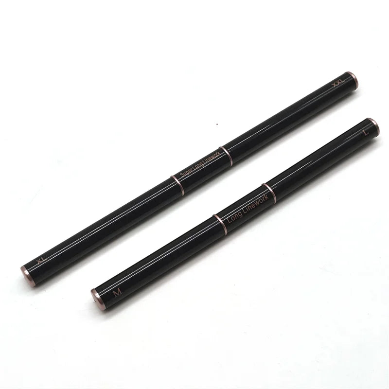 Dual-ended Super Long Nail Brush Professional Nail Tech Liner Work Brush Pen Black Metal Handle Liner Brush Nail Art Drawing