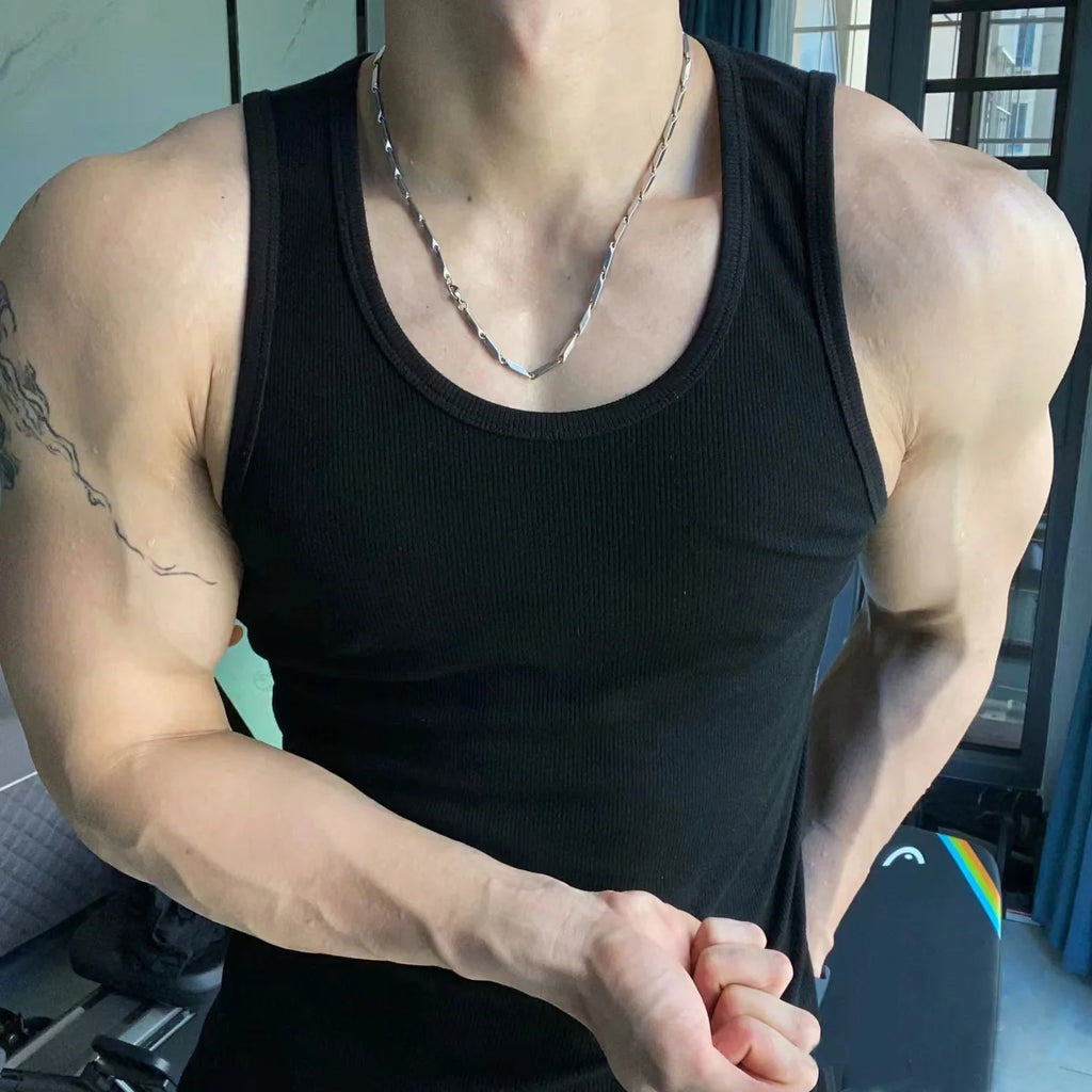 Pack of 3 in Stock Polyester Fitness Wear Mens Stringer White tank Top Vest for Man