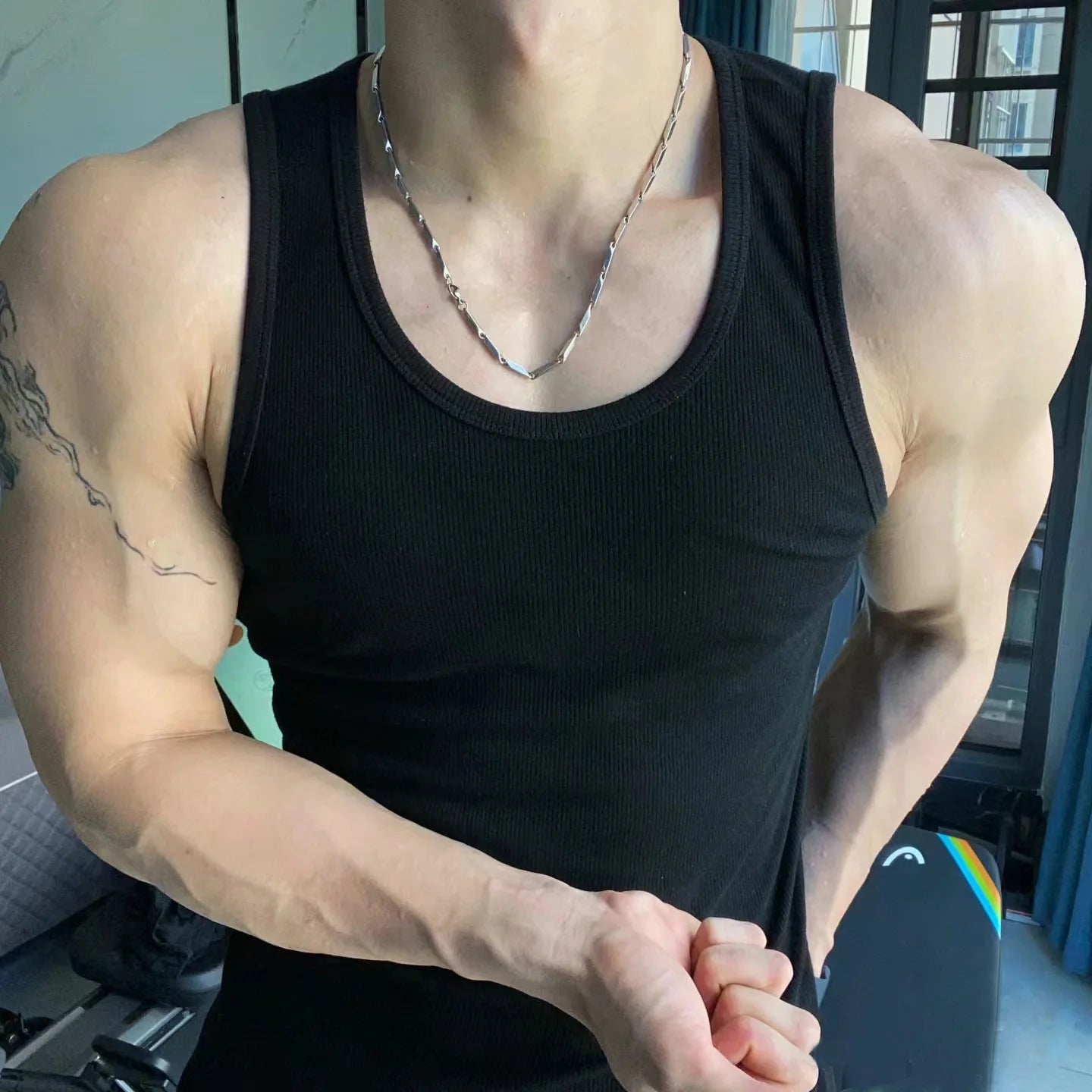 Pack of 3 in Stock Polyester Fitness Wear Mens Stringer White tank Top Vest for Man