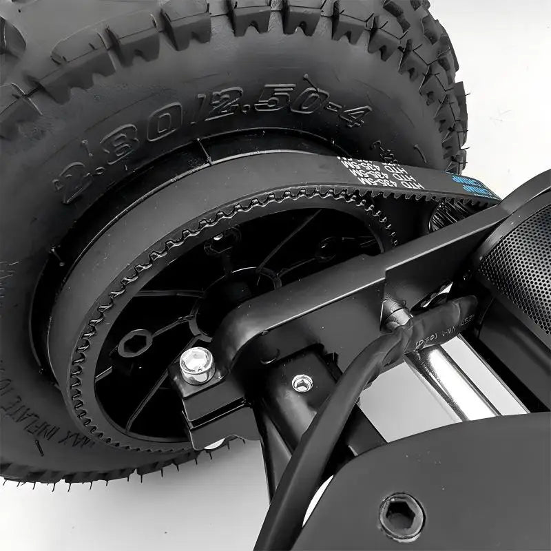 Blue Personality 4WD Belt Drive Electric Skateboard, 11-inch Truck 9-inch Wheel Off-Road Longboard Frame Board