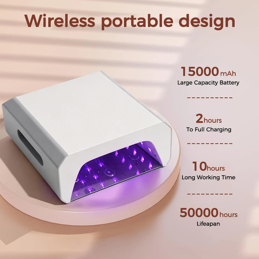 Ships Within Three Days  UV LED Nail Lamp Rechargeable, Cordless 60W Nail Dryers for Gel and Regular Polish