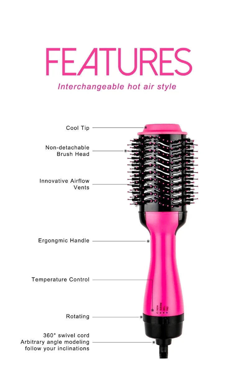 One Step Hair Dryer and Styler Hot Air Comb Hair Dryer With Comb