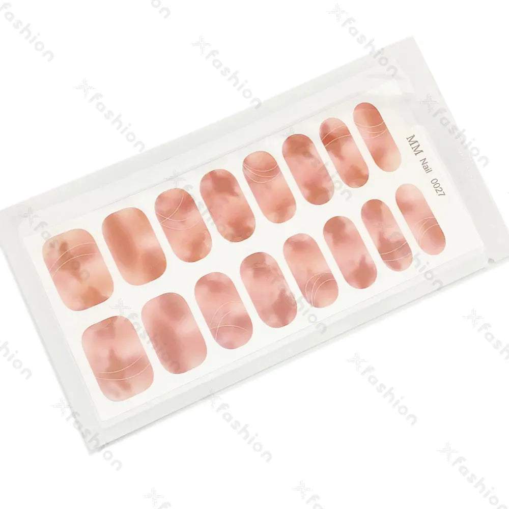Hot Sale 16 Tips Solid Color Semi-Cured Gel Nail Stickers UV Light Durable Waterproof Long-Lasting Gel Nail Stickers Wholesale