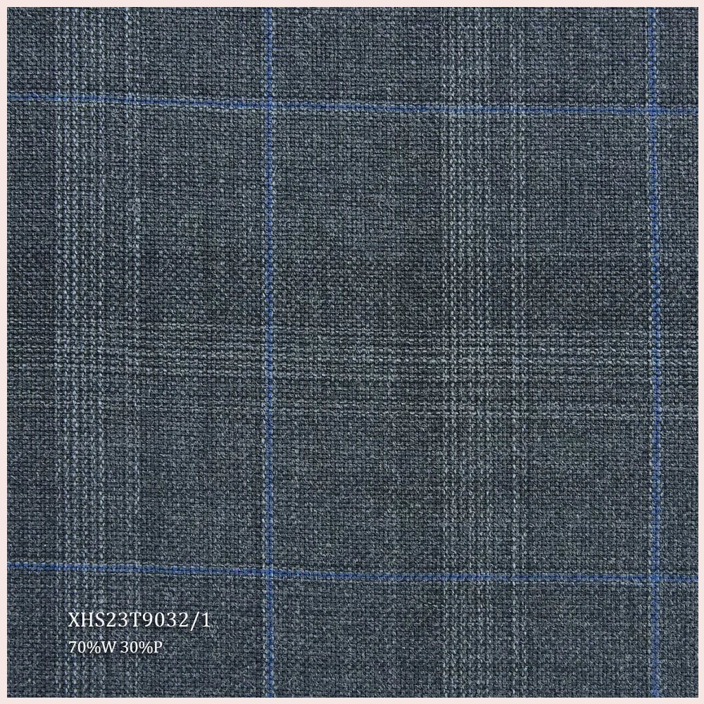 Luxury STOCK Worsted Merino Wool Suiting Fabric Blend Woven Wool/Polyester Fabric for Men Suits