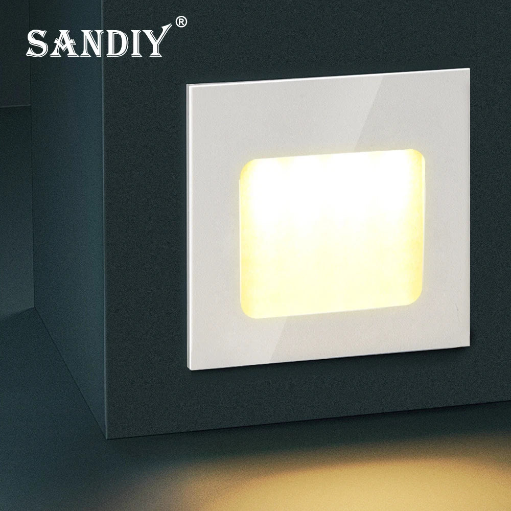 SANDIY Small Stair Light Recessed Step Lighting White Black Wall Lamps Mini 1W Aluminum Luminaire for Ladder Corridor Kids Room