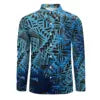 Personality Red Black Gradient Polynesian Printed Shirts Long Sleeve Big Size Men Shirt Hawaii Island Casual Shirts