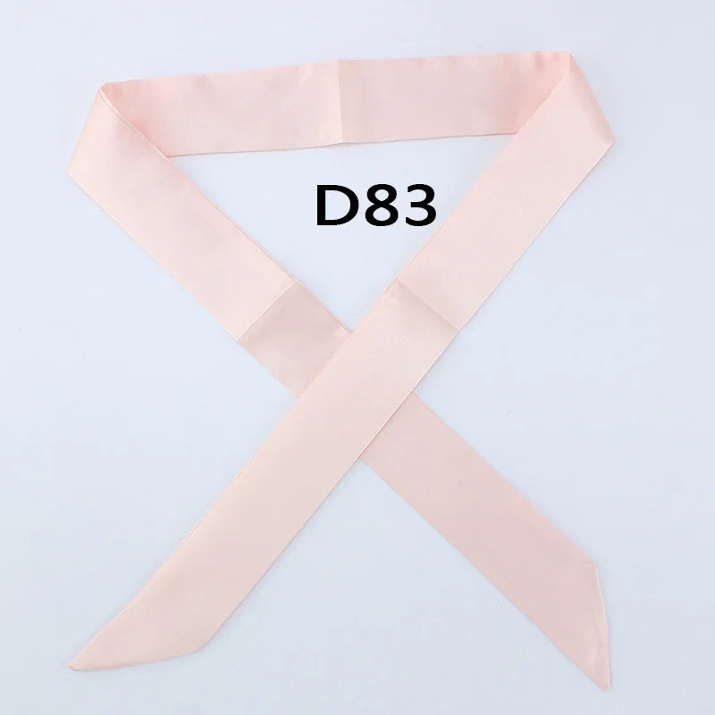 Hot Fashion New Twill Emulation Silk Solid Bag Scarf Women Small Scarf Ribbon Handbag Hair Long Shawl Bandana Luxury Head Scarf