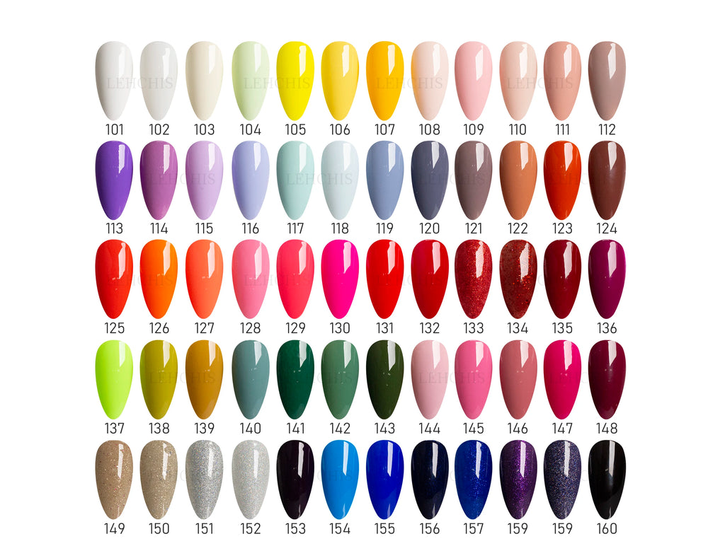 Lehchis 60-Colour Professional 15ml Soak off UV Gel Nail Polish Kit Long Lasting Liquid Nail Supplies for DIY Salon Designers