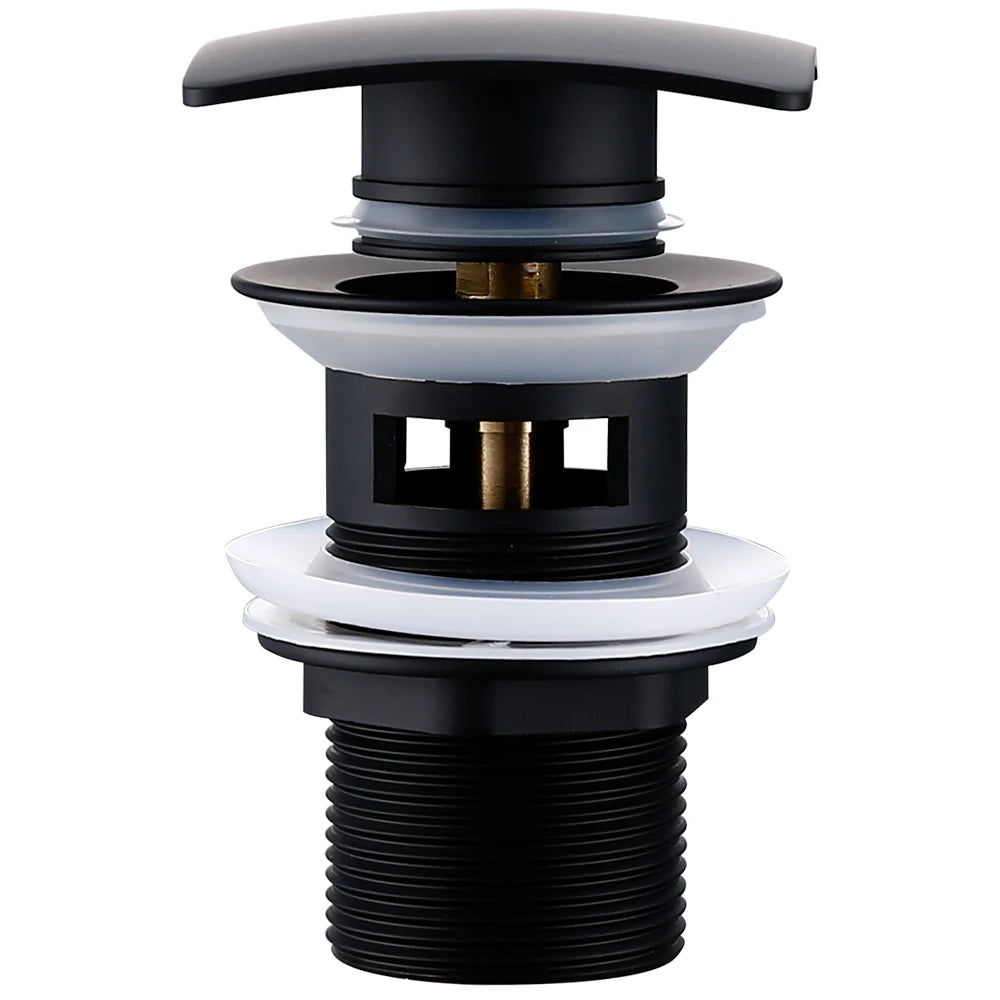 Gold Black Brass White Gunmetal Corrosion Resistant Easy To Installl Pop Up Button Square Hole Bathroom Basin Sink Drainer