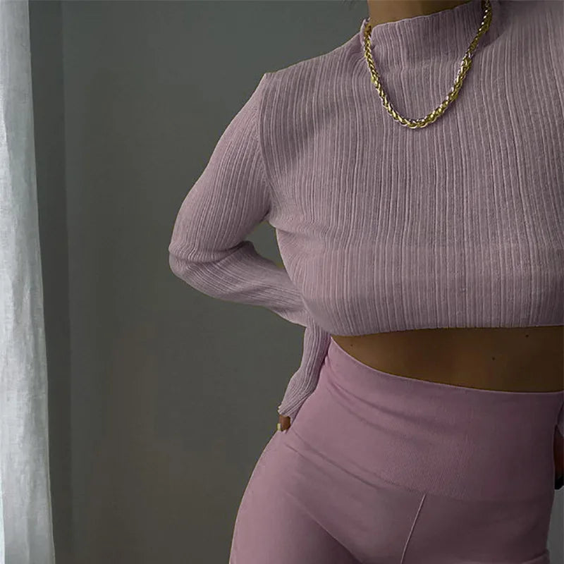 2024 Fall Elegant See Through Long Sleeve Mock Neck Women Tops Fashion Streetwear Sexy T-Shirts Tees Slim Clothes
