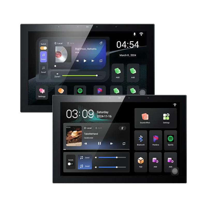 TuoAn Q10 Pro-10.1 Inch 2-Zone Background Music Touch Screen Control Panel Supports Working with Zigbee Sub-Device,