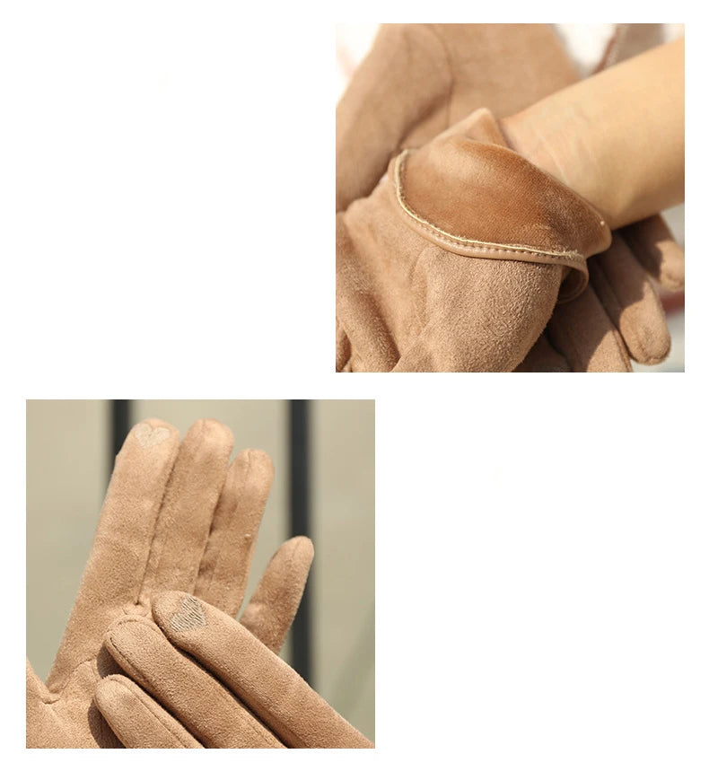 New Grace Fashion Lady Gloves Women Winter Vintage Touch Screen Driving Keep Warm Windproof Glove Mittens Dropshiping G072