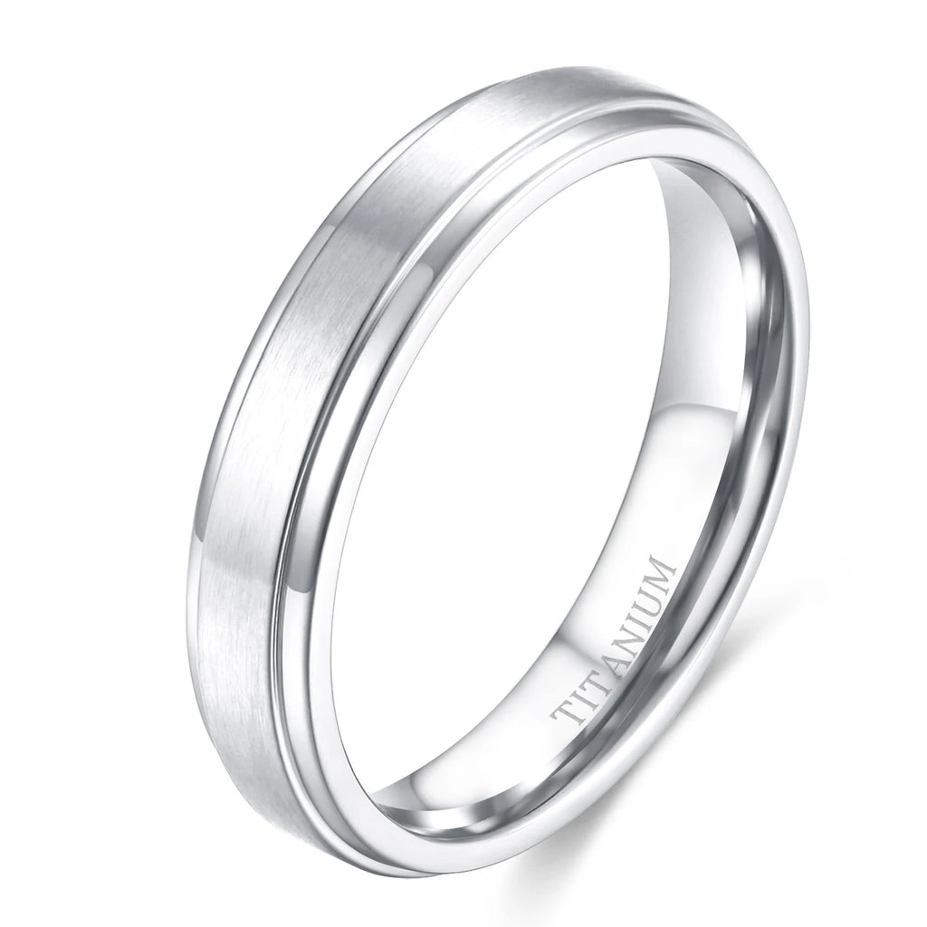 Somen 8mm Men Titanium Ring Silver Color Brushed Women Wedding Band Simple Rings Anniversary Fashion Jewelry Size 4-15