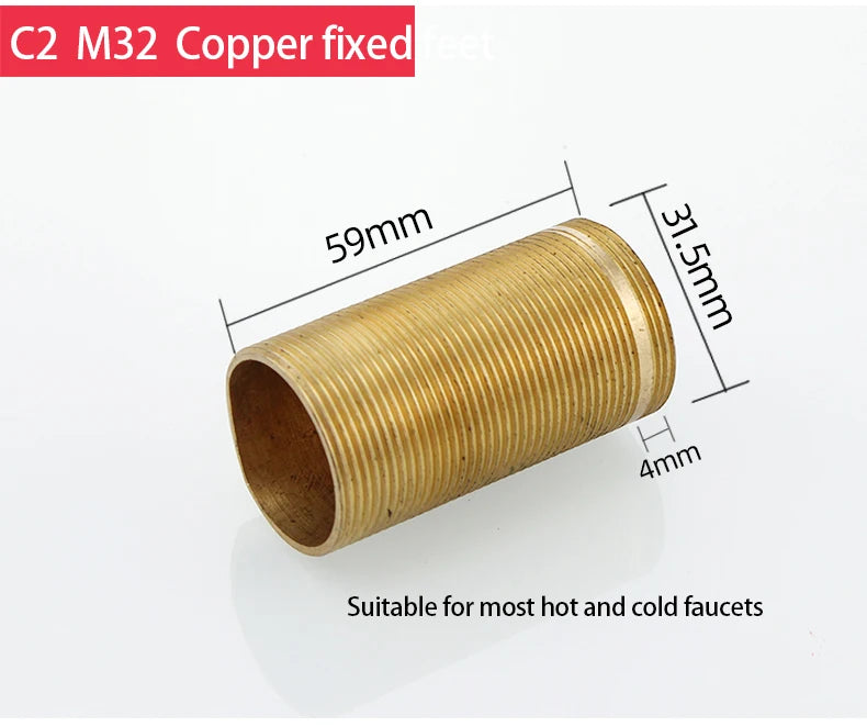 Copper kitchen sink hot and cold faucet accessories base fixed foot screw nut 30 plus filament