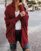 Bat Sleeve Large Knitted Cardigan Sweater Women's Outer Coat Solid Color Knit