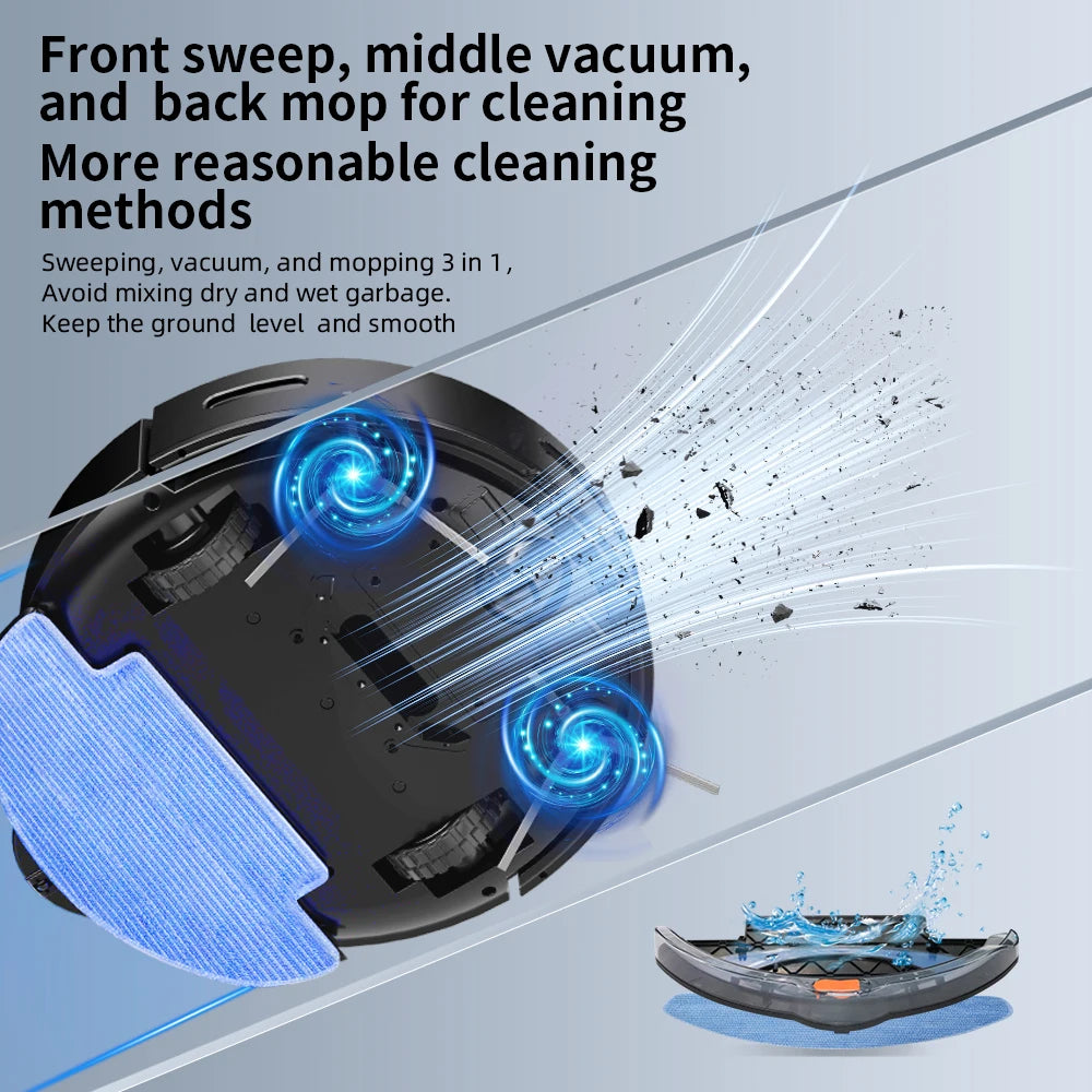 Strong Suction Smart Robot Vacuum Cleaner APP Voice Remote Control Alexa Compatible Wet Dry 3-in-1 HEPA Filter for Household Use